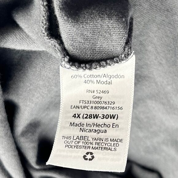 Terra & Sky T Shirt Womens 4X Gray Basic V Neck Tee Soft Casual Everyday Top - Picture 8 of 9